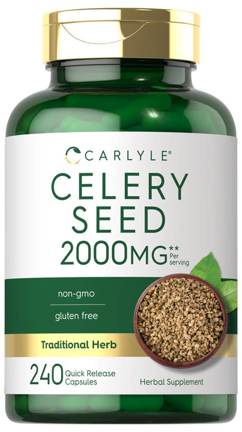 Celery Seed Extract 2000mg per serving .